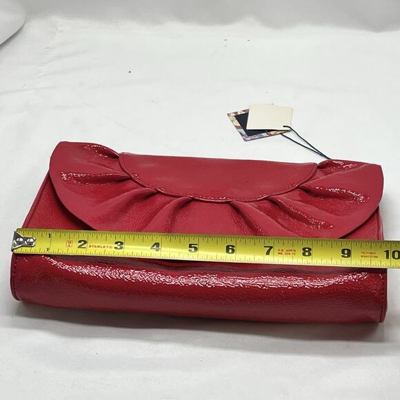 NWT Baekgaard Deja vu Leather Clutch or shoulder bag purse Rouge Ruffle coquette - Picture 12 of 14